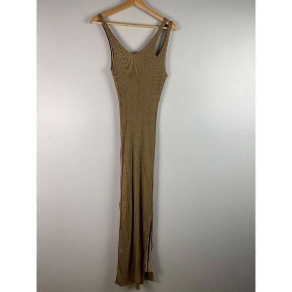 JONATHAN SIMKHAI Ivette Metallic Rib-Knit Midi-Dress - Picture 6 of 12